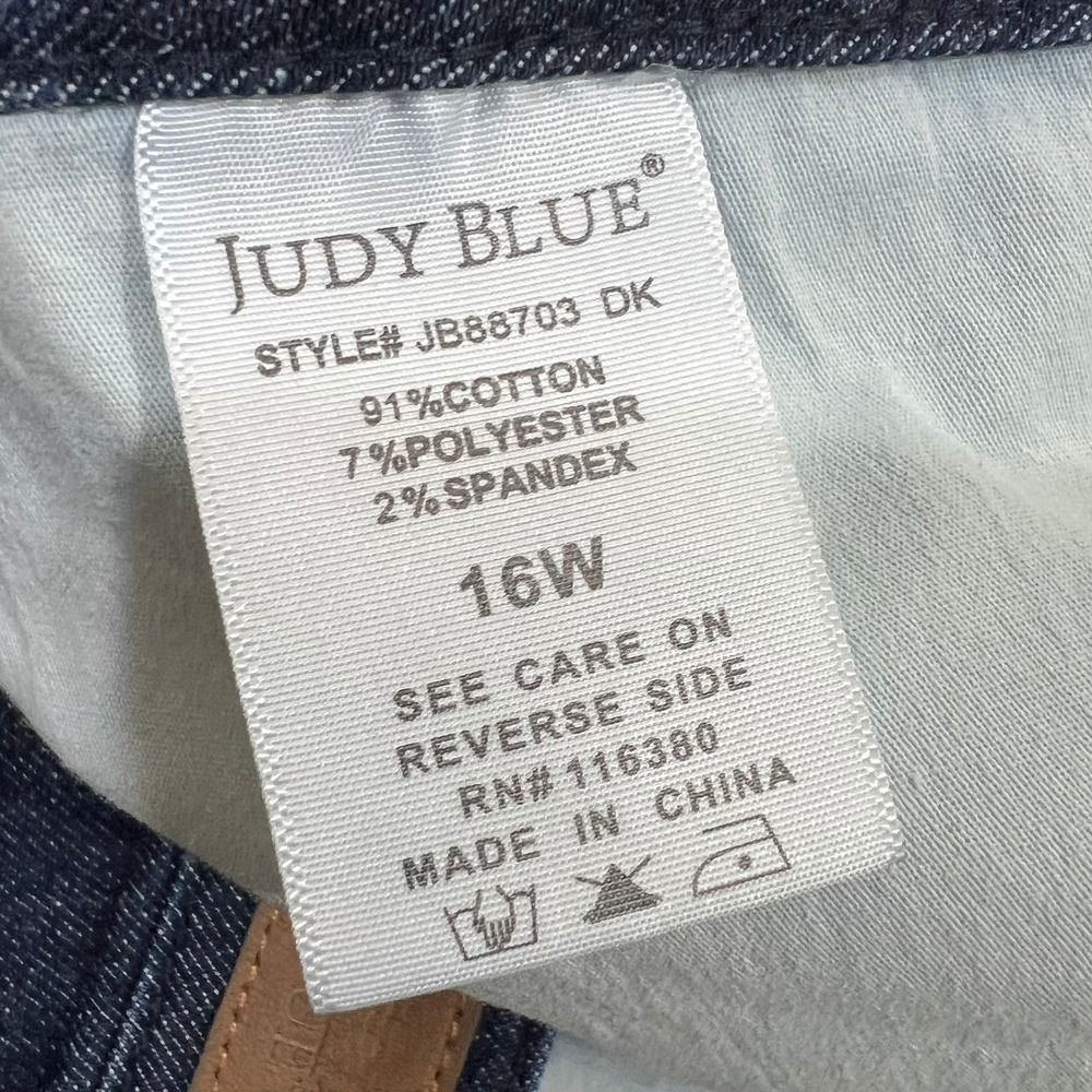 Judy Blue Skinny Jeans High Rise Raw Hem Dark Wash Indigo Womens 16W JB88703 DK - Picture 5 of 16